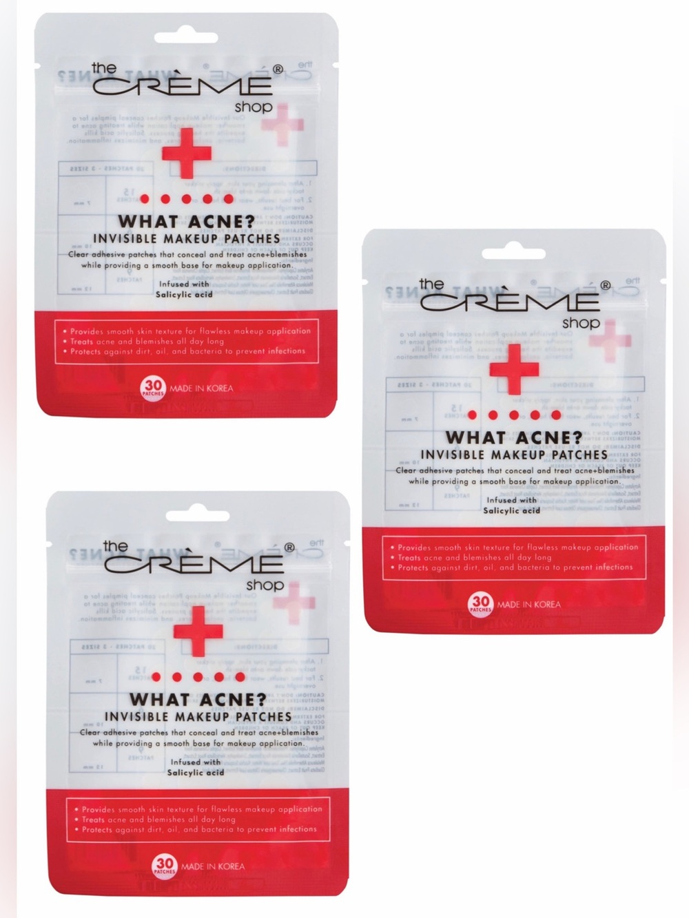 3packs What Acne? Invisible Makeup Patches 30 patches
